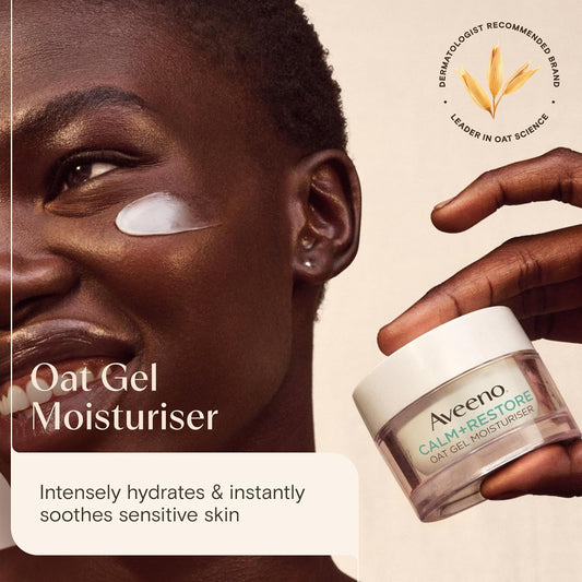 Face Calm+Restore Oat Gel Moisturiser (1X 50Ml), Face Moisturiser to Instantly Soothe and Replenish the Skin'S Moisture Barrier, Intensely Nourishing Day Cream, Suitable for Sensitive Skin