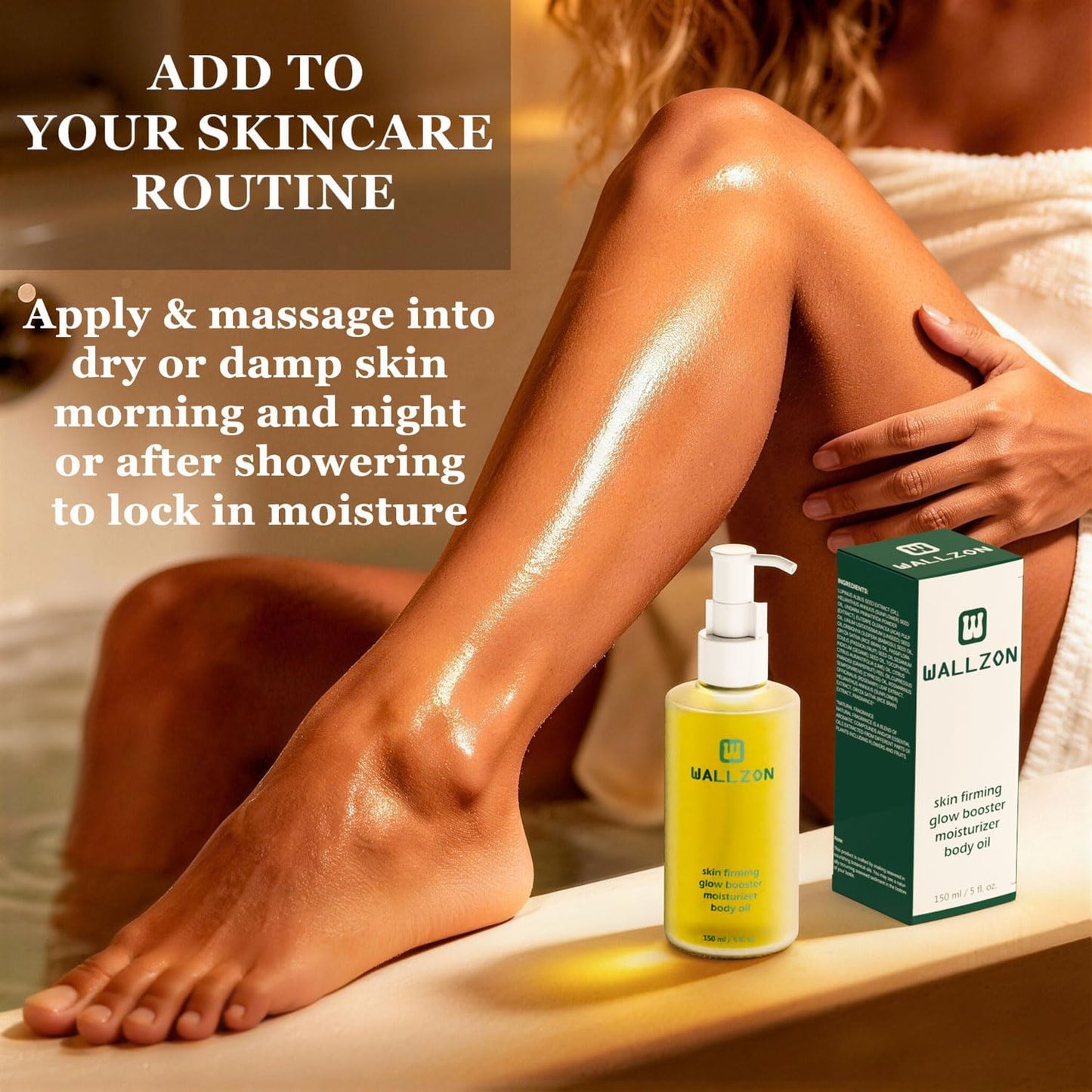 Firming & Nourishing Body Oil for Women with Seaweed Extract, 150Ml after Shower Skincare Oil, Non-Greasy, Lightweight, Fast-Absorbing, Improves Skin Elasticity, Citrus Scent