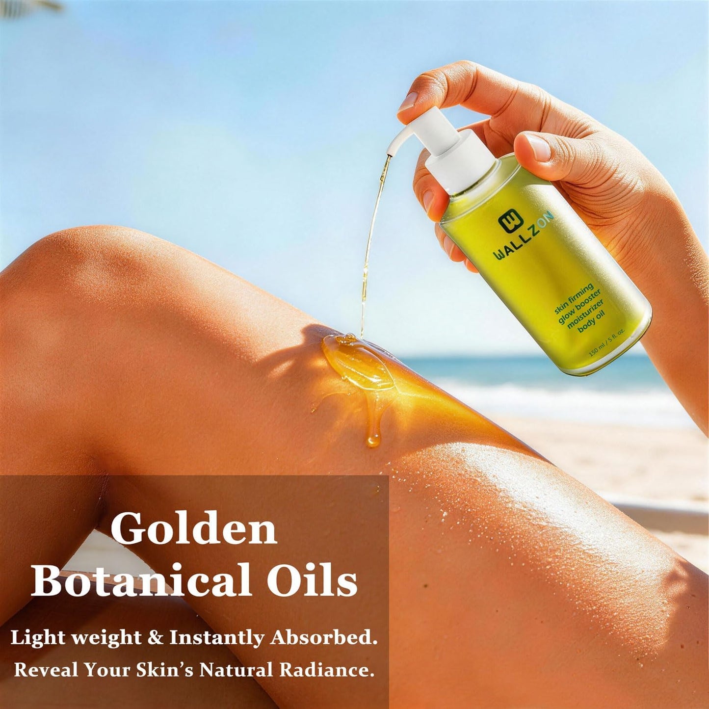 Firming & Nourishing Body Oil for Women with Seaweed Extract, 150Ml after Shower Skincare Oil, Non-Greasy, Lightweight, Fast-Absorbing, Improves Skin Elasticity, Citrus Scent