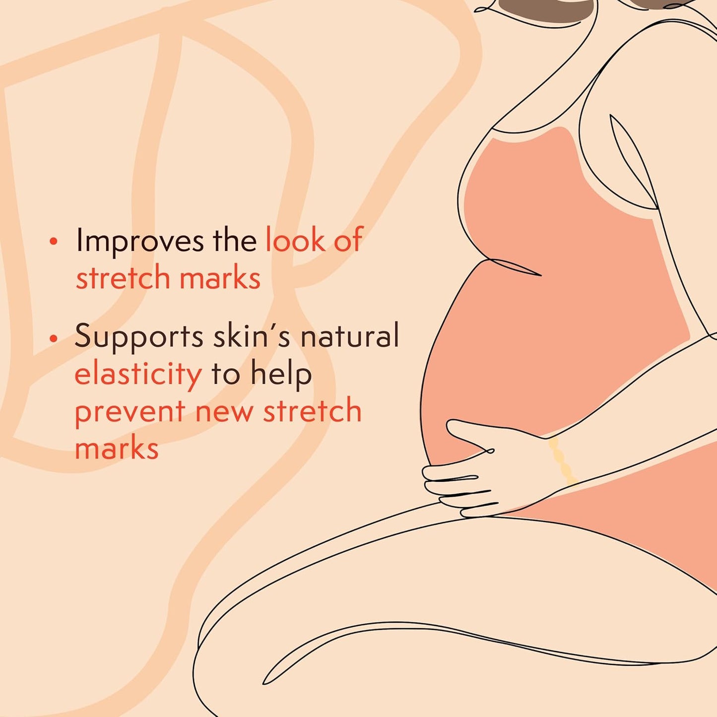 Stretch Mark Body Oil, Strengthens Skin Elasticity & Helps with the Appearance of Stretch Marks and Scars, Infused with Vitamin E, Vegan, 100Ml