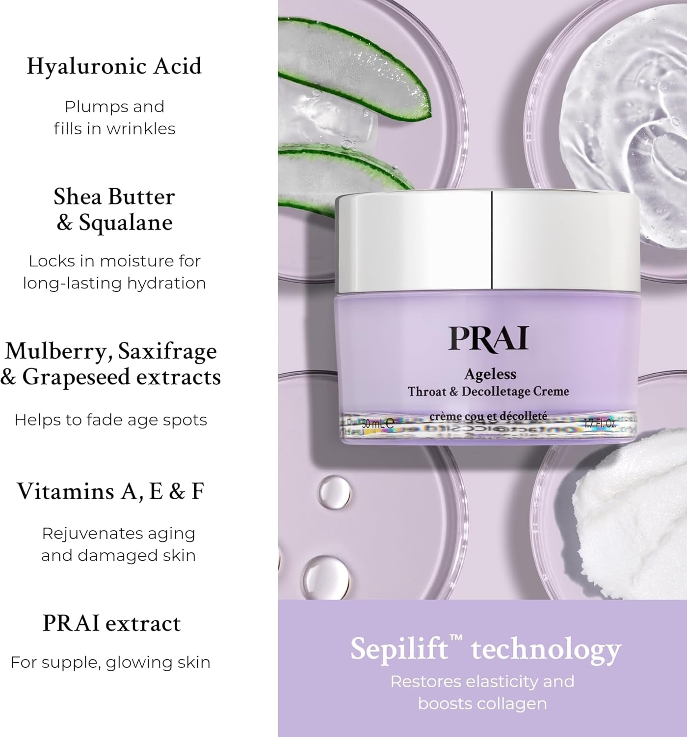 Ageless Throat & Decolletage Creme 50Ml - Anti-Ageing, Collagen Boosting Skincare Cream - Tightens & Firms Skin, Reduces Wrinkles - Luxury Neck Moisturiser with Hyaluronic Acid - 7 Day Results