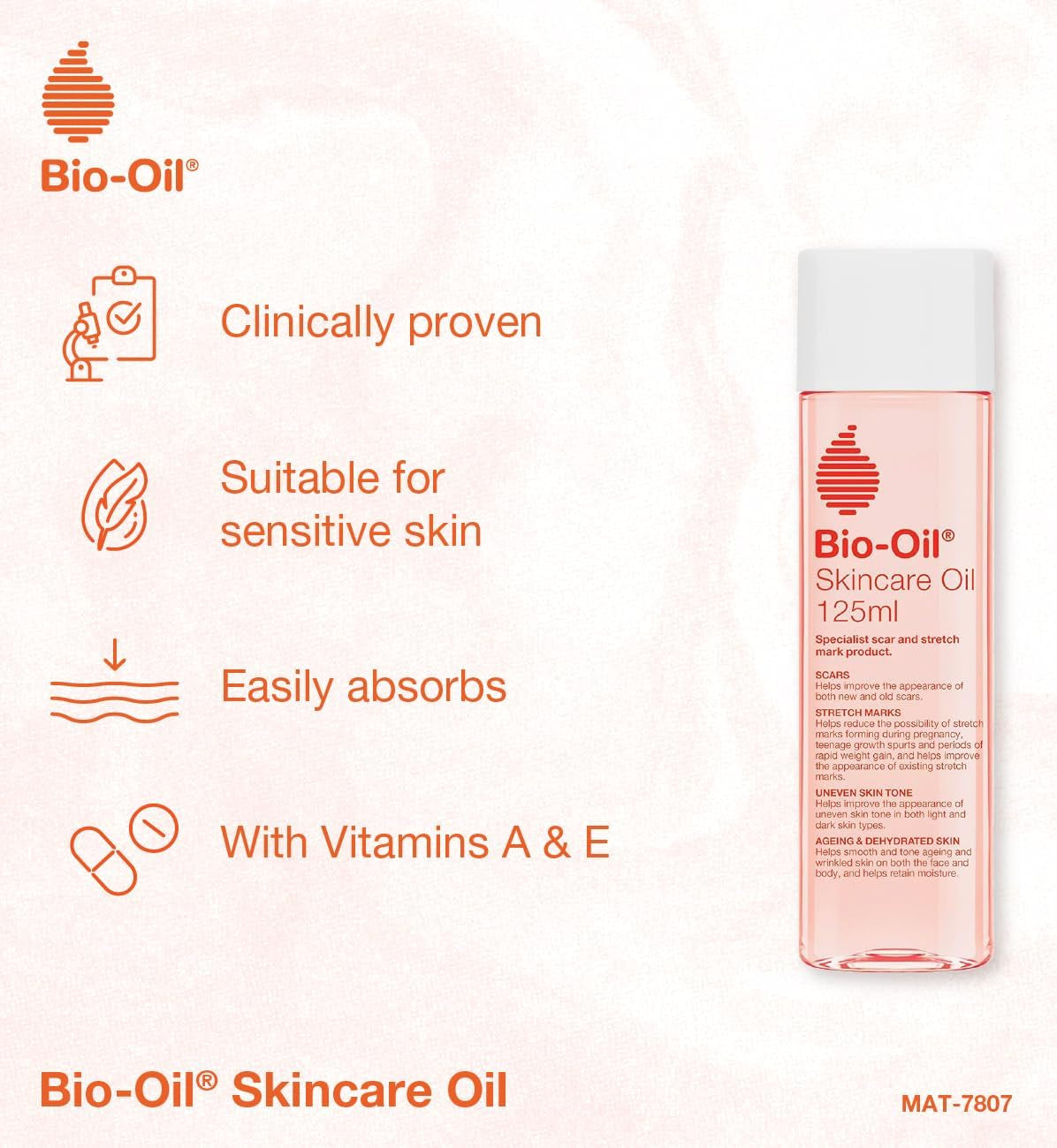 Bio Oil Body Skin Care Oil (60Ml) - Firming Skincare That Reduces Appearance of Stretch Marks & Scars - Grease Free Moisturiser Lotion - with Vitamin E & Vitamin A